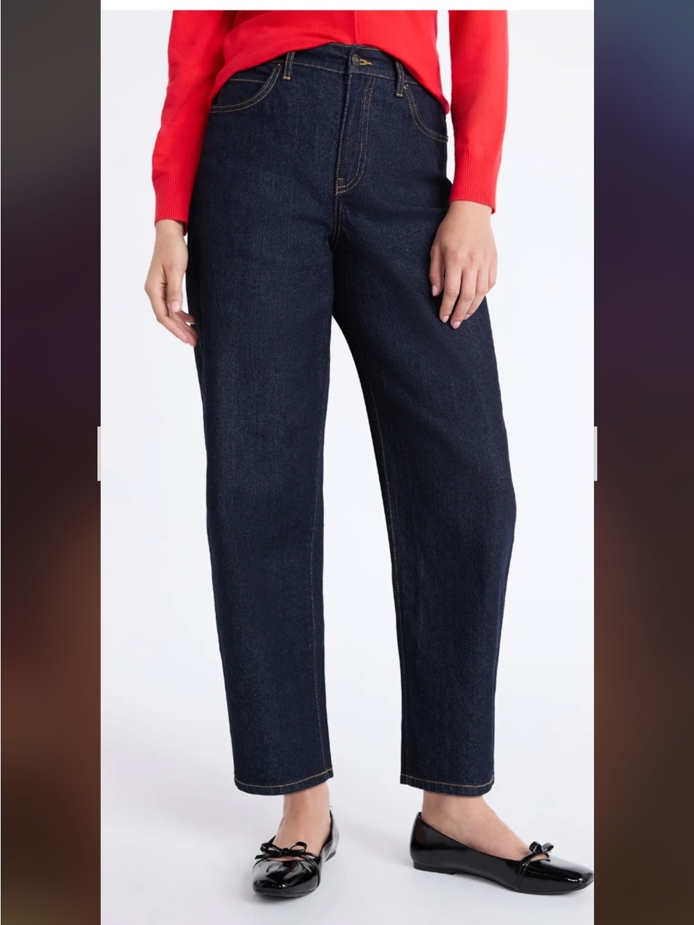 Women's Plus Barrel Leg Jeans,